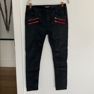 Etienne Marcel Red Zipper skinny jeans